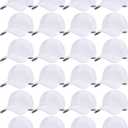 Handepo 24 Pcs Blank Baseball Cap Adjustable Back Strap Plain Blank Camouflage Hat Unisex Baseball Cap for Trucker Men Women (White)