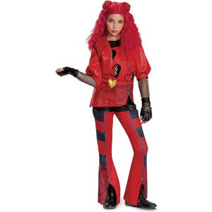 Disguise Girls Descendants Red Deluxe Costume, Official Disney Descendants the Rise of Red Costume Jumpsuit, Wig Not Included ((4-6x))