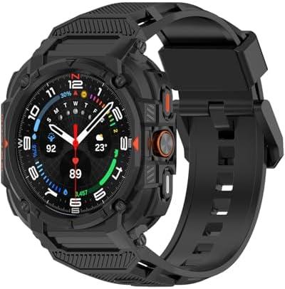 Miimall Rugged Sport Case Band for Samsung Galaxy Watch Ultra 47mm 2025/2024, Light Soft TPU Mecha Protective Bumper + Strap Combo, Shockproof Anti-Crash Band With Case for Galaxy Watch Ultra 47mm