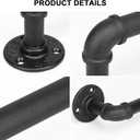 Industrial Pipe Towel Rack Towel Bar, Heavy Duty Wall Mounted Rustic Farmhouse Bath Towel Holder for Bathroom (Black, 28 inch)