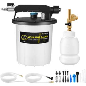 3L Vacuum Brake Bleeder Kit - One Person Brake Bleed Fluid Pump Brake Bleeding Tool with 3L Brake Fluid Extractor and 1L Refilling Bottle