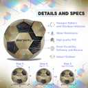 Soccer Ball - Premium Boy and Girl Official Match Ball with Cool Reflective Iridescent Rainbow Hex Pattern, Durable, Indoor, Outdoor, Training, Practice, Playtime and Games