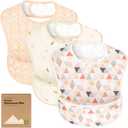 3-Pack Waterproof Baby Bibs for Eating - Lightweight Toddler Feeding Bibs with Large Food Catcher, Mess Proof, Food-Grade Baby Eating Essentials, Easy to Put On & Clean (Prism)
