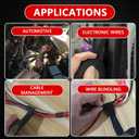 SWRT Wire Harness Tape, 3/4 Inch  50 Feet, 12 Packs (600 Feet Total), Self-Adhesive Black Cloth Electrical Tape for Automotive Use, High Temperature Resistance Felt Tape.