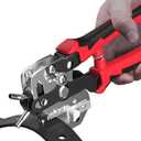 Heavy Duty Leather Hole Punch Tool, Labor-Saving Multifunction 6 Hole Belt Leather Hole Punch Pliers for DIY Crafts/Belts/Watch Straps/Thin-Iron-Sheets/Paper-Cards(V-Shaped Blade)