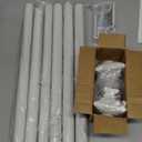 BRIOFOX white Curtain Rods for Windows 48 to 84 Inch Adjustable Length 1 Inch Diameter Heavy Duty Window Curtain Rods for Indoor Ourdoors With Classic Square Finials