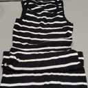 IHOT Women's 2025 Summer Sleeveless Square Neck Bodycon Mini Dress Ribbed Knit Striped Slim Fit Tank Dress M