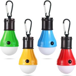 LED Camping Tent Lantern, Portable Outdoor Waterproof Emergency Light Bulb, Battery Powered with Clip Hook, Super Bright, for Hiking, PartyCamping, Fishing, Power Failure (=4 Packs, Multi-Color) LED Camping Tent Lantern, Portable Outdoor Waterproof Emergency Light Bulb, Battery Powered with Clip Hook, Super Bright, for Hiking, PartyCamping, Fishing, Power Failure (=4 Packs, Multi-Color)