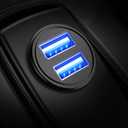 AINOPE Car Charger AdapterSmallest Metal 4.8A Cigarette Lighter USB Car Charger Adapter Dual Port 12V USB Outlet Flush Fit for iPhone 16 Pro Max/15/14 iPad Air Samsung Galaxy S25 S24 Ultra,Black