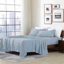 Cathay Home Essentials Ultra Soft Hypoallergenic Wrinkle Resistant Double Brushed Microfiber Bedding Sheet Set, Blue Fog, Twin