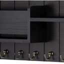 Modern Simple Solid Wood Wall Rack Wall-Mounted Key Storage Organizer with Hooks - Installation for Entryway Decor