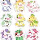 2 x 9PCs Cute Fruit Cows Sticker Set, Funny Chonky Cows Stickers, Kawaii Cows Waterproof Vinyl Stickers For Laptop Water Bottle Phone Case Tumbler, Aesthetic Cow Decals Gifts For Kids Boys Girls (Size 3")