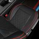 GIANT PANDA Fits Honda CRV HRV Civic Accord Pilot Element Passport Ridgeline, Front Seat Cover Leather Bucket Car Seat Protectors (Black+Red Piping) 2-Pack