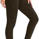 G Gradual Women's Fleece Lined Winter Leggings with Pockets Water Resistant High Waisted Thermal Warm Pants Running  Brown XS