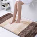 OLANLY Bathroom Rug Mat 44x24, Extra Soft and Absorbent Microfiber Bath Rugs, Non-Slip Plush Shaggy Bath Carpet Runner, Machine Wash Dry, Bath Mats for Bathroom Floor, Tub and Shower, Brown