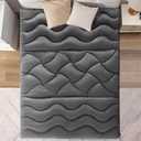 BDEUS Queen Mattress Topper, Ergonomic Zoned Bed Topper for Back Pain, Breathable and Moisture-Wicking Pillow Top with Deep Pocket, Soft Quilted Mattress Pad Queen Size- 60"x80" Gray 