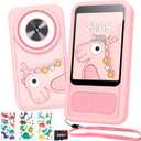 Kids Phone, Dinosaur Kids Smart Phone Toys for 3, 4, 5, 6, 7, 8 +Year Old Girls Gifts, 2.8 Touchscreen Child Learning Play Cell Phone with Dual Camera, Games & Music, Christmas Birthday Gifts (Pink)