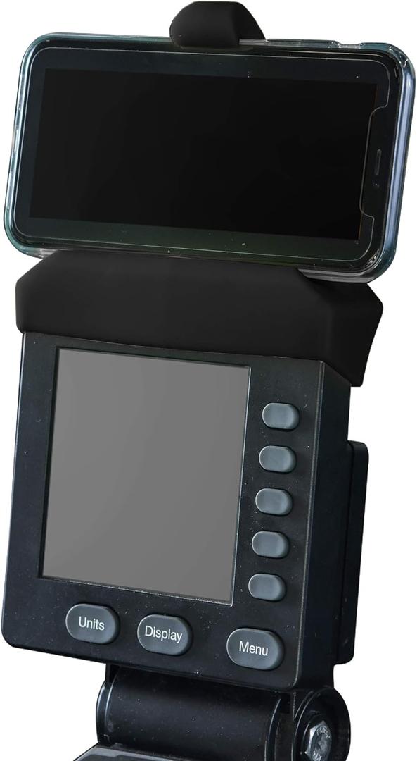 Vapor Fitness Phone Holder Made for PM5 Monitors of Concept 2 Rower, SkiErg and BikeErg - Silicone Smartphone Cradle Compatible with Concept 2 Rowing Machine. Ideal Rower Accessories (Black)