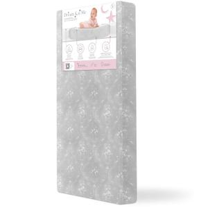 Dream On Me Snooze Firm Fiber Baby Crib Mattress in Grey, Greenguard Gold and JPMA Certified, Fits All Standard Cribs and Toddler Beds, Waterproof Sleep Surface & Machine Washable Cover
