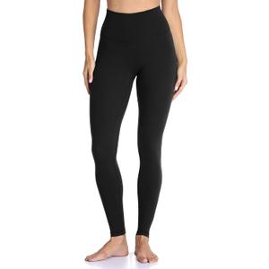 Colorfulkoala Women's High Waisted Tummy Control Workout Leggings Full Length Ultra Soft Yoga Pants 28" (Large, Black)