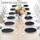 BESTSTAR 200PCS Black Plastic Plates Set, 100 10.25 inch Dinner Plates and 100 7.5 inch Dessert Plates, Premium Disposable Plates for Party, Wedding