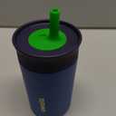 Owala Kids Insulation Stainless Steel Tumbler with Spill Resistant Flexible Straw, Easy to Clean, Kids Water Bottle, Great for Travel, Dishwasher Safe, 12 Oz, Navy and Blue (Home Base)