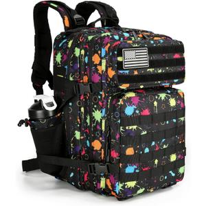 Lovelinks21 Tactical Assault Backpack - 45L 3 Day Assault Pack with MOLLE, Waterproof Rucksack - Tie Dye