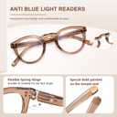 EASY READ Retro Round Blue Light Blocking Reading Glasses for Women,Anti UV Readers for Women with Spring Hinge