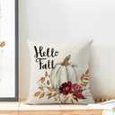 Fall Decor Pillow Covers 18x18 inch Set of 2 Hello Fall Watercolor White Pumpkin Outdoor Farmhouse Decorative Throw Pillow Covers Thanksgiving Autumn Cushion Case for Couch Home Sofa