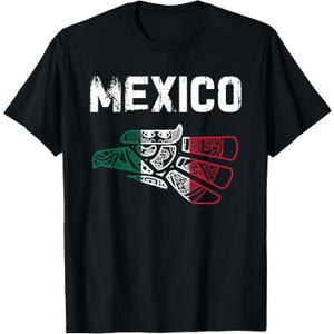 Mexico Vintage Mexican Flag Pride Hecho en Mexico Jersey T-Shirt (Small, Black)