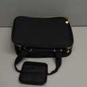 Covkev Nail Polish Organizer Hold 80 Bottles (15ml/0.5 fl.oz)& Nail Lamp, Double Layer Nail Bag Organizer Case with Handle, Large Nail Supplies& Kit Storage Case for Women Travel (Black& Golden)