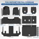 Custom Fit Floor Mats for 2021-2026 Chevy Suburban 7 Seat/Bucket Seat | for GMC Yukon XL/Cadillac Escalade ESV (Not for Escalade/Yukon) TPE Trunk Mat & Backrest Mats & Door Sill Guard Accessories