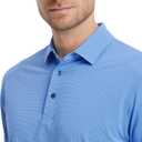 M MAELREG Mens Polo Shirts Short Sleeve Quick Dry Moisture Wicking Athletic Performance Jacquard Collared Golf Shirt for Men (Blue, M)