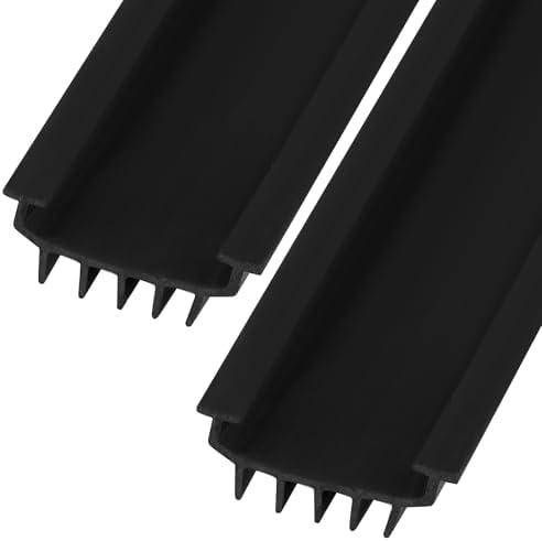 Nuanchu 2 Pcs Hardware U Shaped Rubber Door Bottom Sweep Weather Stripping Seal for Exterior/Front Doors Weatherproof & Noise Reducing Includes Rubber Door Seal Bottom Only (36 Inch,Black)