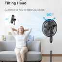 PELONIS PFS45A5BBB 18 inch 5-Blade Oscillating, Adjustable Standing Pedestal Remote, LED Display, 5 Speed Setting and 7-Hour Timer Fan, Black