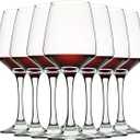 C CREST Wine Glasses Set of 8, 12oz, Lead-free, Clear, Durable Glassware