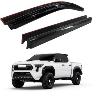 AUXKO Rain Guards for 2024-2026 Toyota Tacoma Double Cab/Crew Cab, Easy-to-Install Rain Guards - Out-Channel Vent Visors Accessories for Truck, Side Window Wind Deflectors & Visors