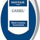 AMayfair Cassel Slow Close Toilet Seat, Easy Clean, Non Slip Premium Wood Seat, Easy Install, Made in USA, Elongated, White
