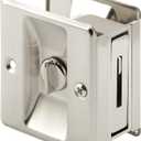 Prime-Line N 7239 Pocket Door Privacy Lock with Pull - Replace Old or Damaged Pocket Door Locks Quickly and Easily Satin Nickel (Single Pack)