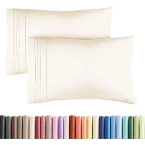 King Pillow Cases Set of 2 - Ultra Soft Hotel Quality Pillowcase Covers - Luxury Comfy Bedding for Women, Men, Kids and Teens - Machine Washable Pillow Protectors - 2 Piece Set - King Size Off White