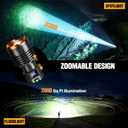 WdtPro Rechargeable LED Flashlights High Lumens, Super Bright 90000LM Rechargeable Flashlight with LCD Display, 5 Modes & Waterproof Powerful 10000mAh Handheld Flashlight for Camping Emergency