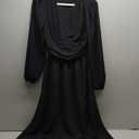 Womens Long Sleeve Dresses Maxi Wedding Guest Dresses (Large, Black)