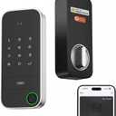 ThorBolt X1 Apple Home Key Tap to Unlock, iOS ONLY Fingerprint Keyless Entry HomeKit Door Lock, Keypad Deadbolt Lock Works with HomeKit Over Thread (Border Router Required), IP65 Weatherproof, Silver