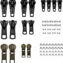 Zipper Repair Kit for YKK Metal, Molded Plastic & Coil Zippers, Compatible with YKK #3#5 Sizes,Replacement Sliders & Pulls for Clothing, Bags & Outdoor Gear