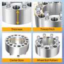 OCPTY 2PCS 8x6.5 to 8x6.5 Wheel Spacers 3" Wheel Adapters 9/16" Studs 125mm Center fit for 1976,1978-1979,1982,1984-1985 for Chevrolet for C20 / 1994-2010 for Dodge for Ram 2500