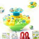 Upgrade Marble Balance Board Game Fun Family Stacking Challenge Toy with 60 Colorful Balls, Portable Balancing Game for 1-4 Players, Idea Travel Party & Indoor Play for Kids & Adults