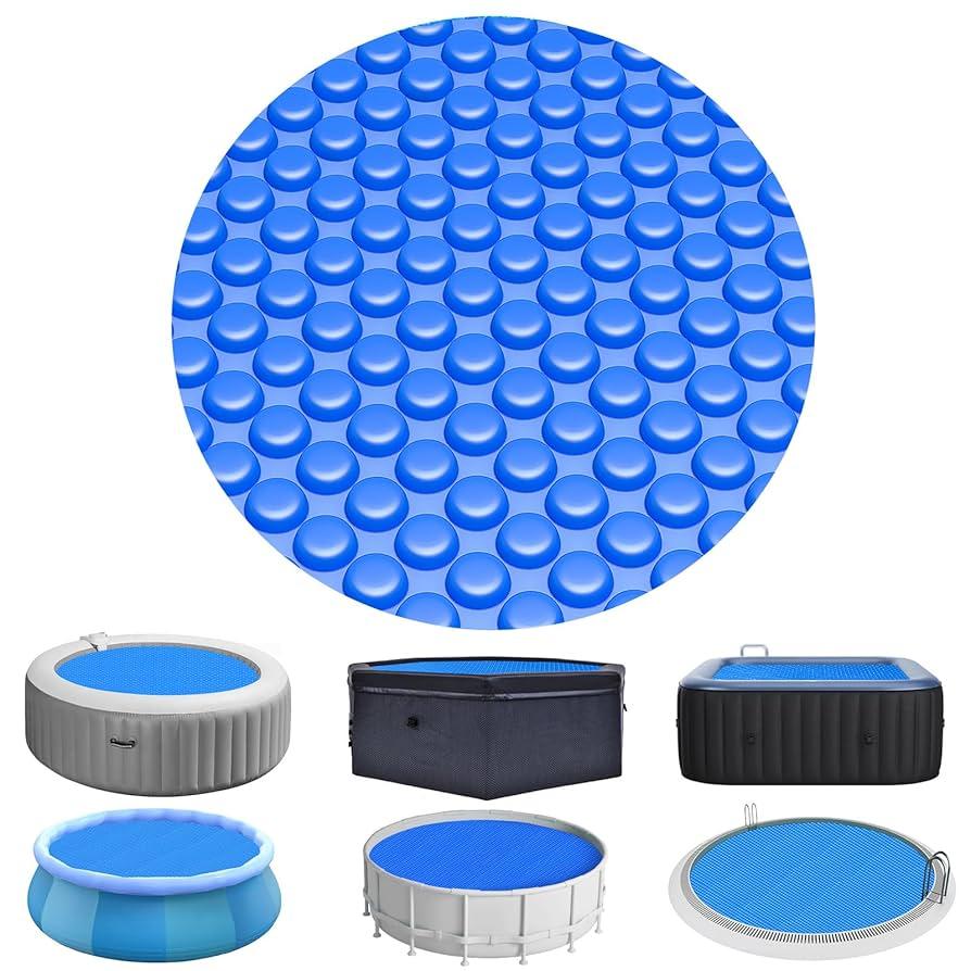 Sapphire Series Round Solar Pool Cover - Extra Durable 14-Mil Polymer Micro Bubble for 18 ft Round Above Ground Pool by Yankee, Keeps Water Warm, Prevents Loss, Weatherproof Solar Blanket