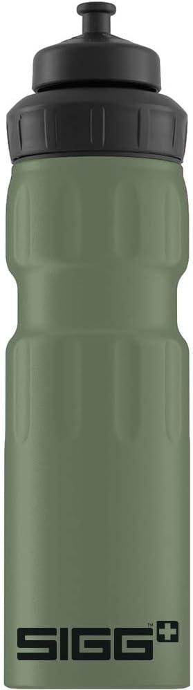 SIGG - WMB Sports Water Bottle - Made in Switzerland - With 3-Stage Sport Cap - Lightweight Metal - Gym, Biking - 25 Oz (Leaf Green)