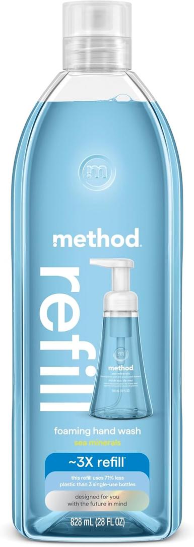 Method Foaming Hand Soap Refill, Sea Minerals, Recyclable Bottle, Biodegradable Formula, 28 oz, (Pack of 1) (Packaging May Vary)