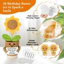 Funny Sunflower Birthday Gift  Handmade Crochet Plush with 30 Sassy Affirmation Cards  Unique Keepsake & Desk Decor for Women, Friends, Coworkers, Sisters or Classmates for Her or Him (Brown)